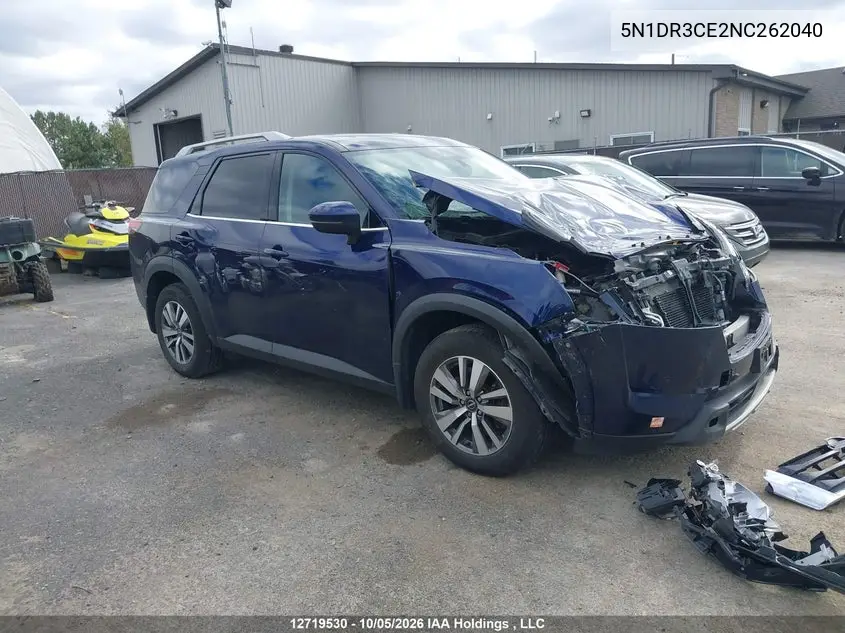NISSAN PATHFINDER 2022, VIN 5N1DR3CE2NC262040