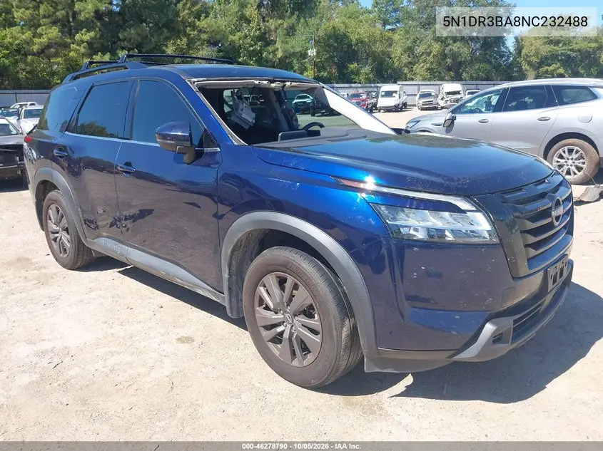 NISSAN PATHFINDER 2022, VIN 5N1DR3BA8NC232488
