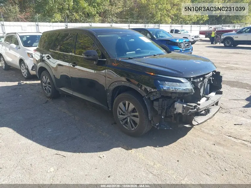 NISSAN PATHFINDER 2022, VIN 5N1DR3AC3NC231039