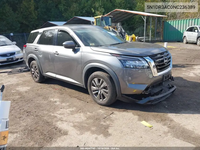 NISSAN PATHFINDER 2022, VIN 5N1DR3AC0NC236389