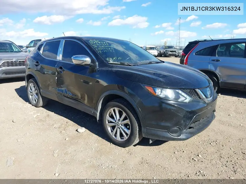 NISSAN QASHQAI 2019, VIN JN1BJ1CR3KW316324