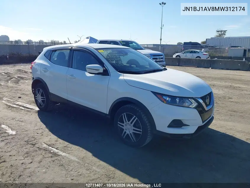NISSAN QASHQAI 2021, VIN JN1BJ1AV8MW312174
