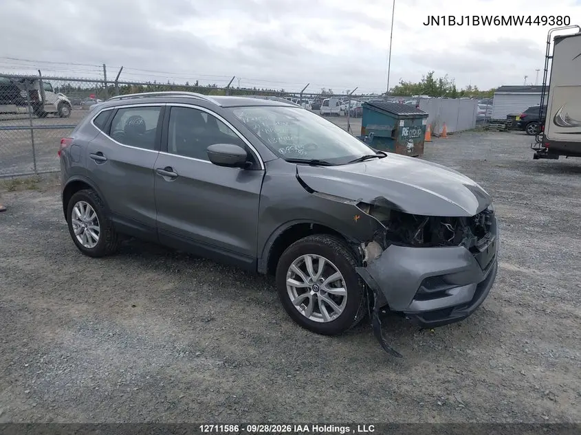 NISSAN QASHQAI 2021, VIN JN1BJ1BW6MW449380