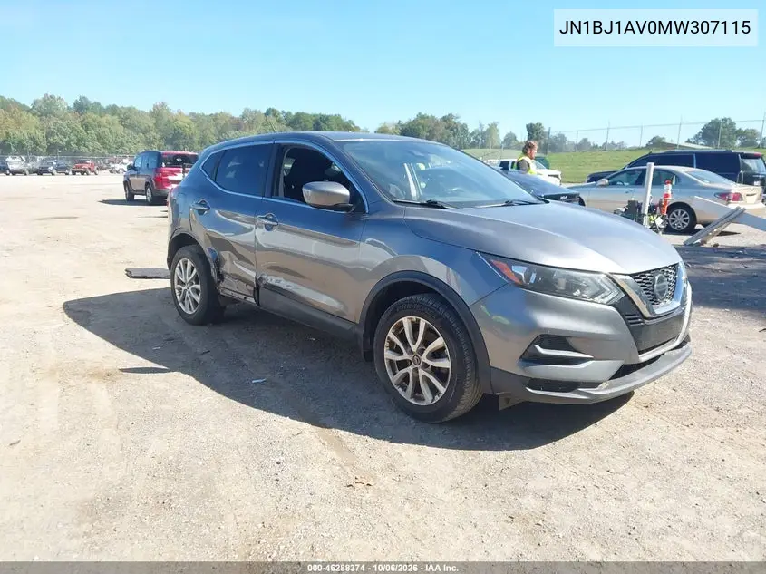 NISSAN QASHQAI 2021, VIN JN1BJ1AV0MW307115