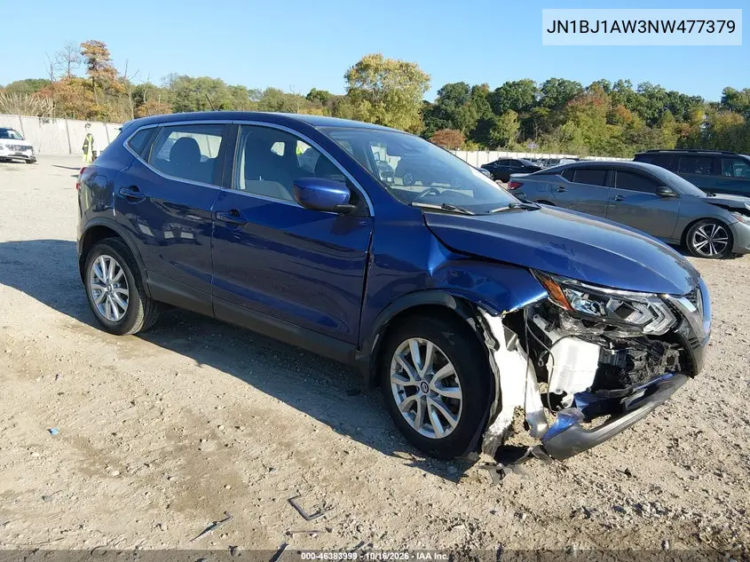 NISSAN QASHQAI 2022, VIN JN1BJ1AW3NW477379