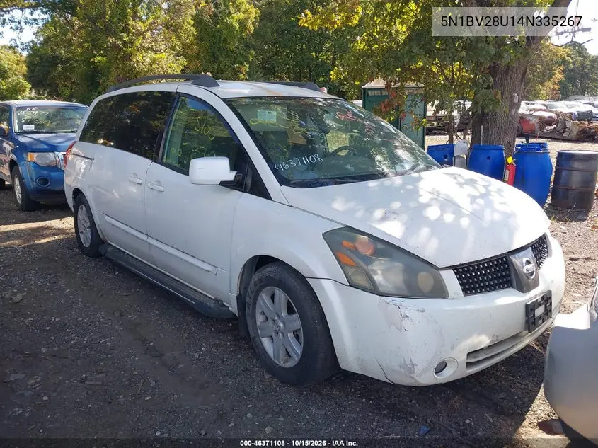NISSAN QUEST 2004, VIN 5N1BV28U14N335267