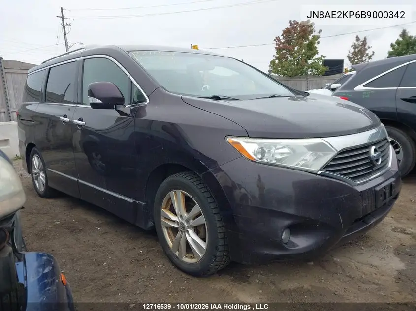 NISSAN QUEST 2011, VIN JN8AE2KP6B9000342