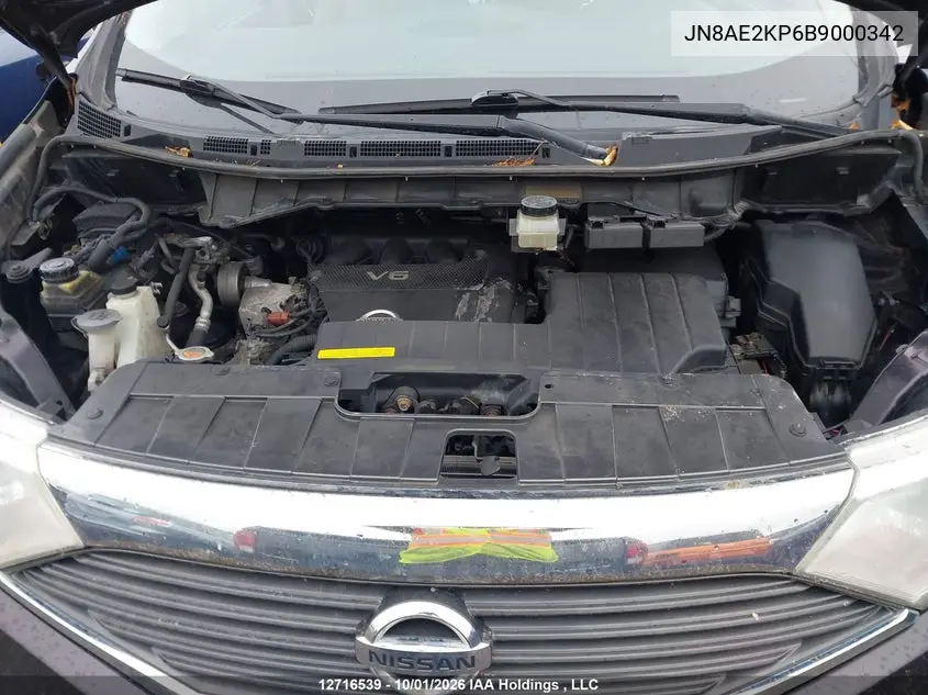 2011 NISSAN QUEST VIN JN8AE2KP6B9000342 — фото 10