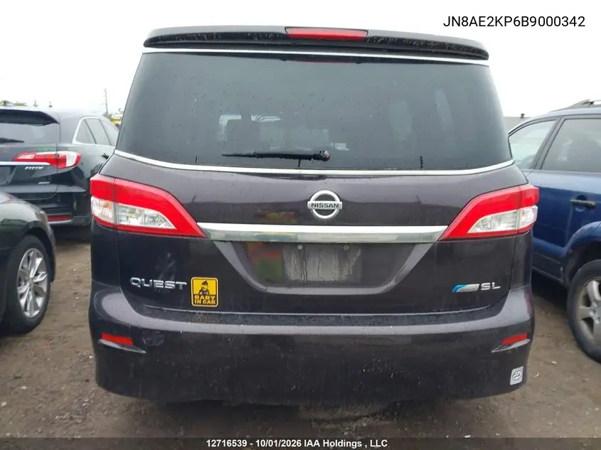 2011 NISSAN QUEST VIN JN8AE2KP6B9000342 — фото 16