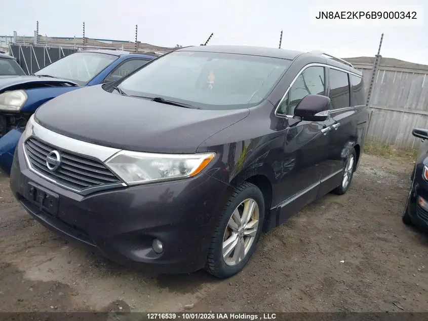 2011 NISSAN QUEST VIN JN8AE2KP6B9000342 — фото 2