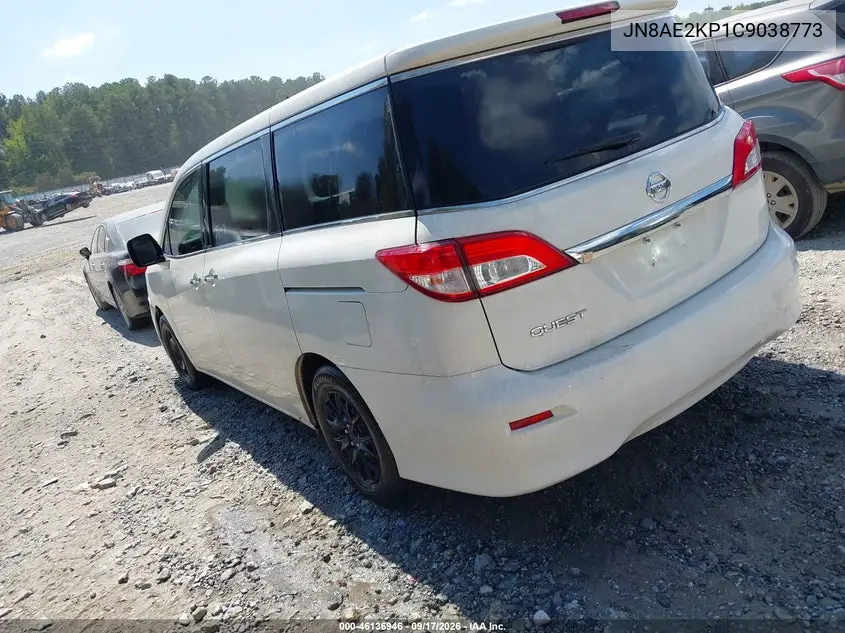 2012 NISSAN QUEST VIN JN8AE2KP1C9038773 — фото 3