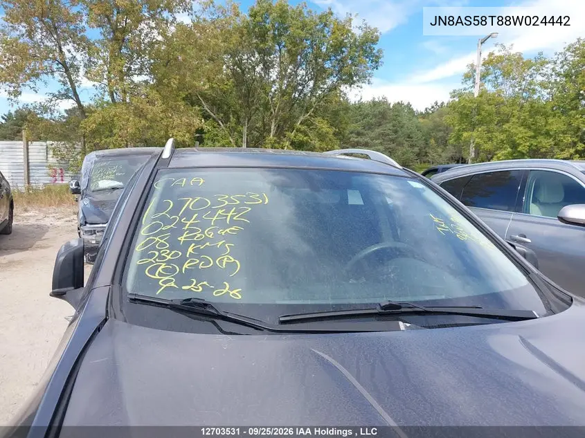 2008 NISSAN ROGUE VIN JN8AS58T88W024442 — фото 17