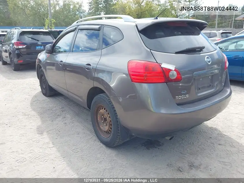 2008 NISSAN ROGUE VIN JN8AS58T88W024442 — фото 3