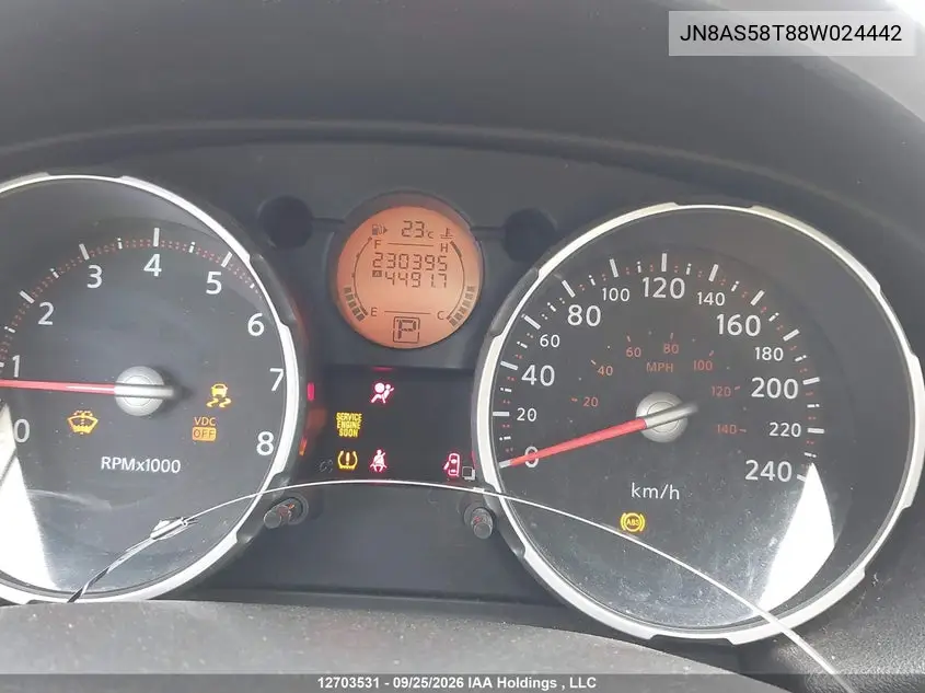 2008 NISSAN ROGUE VIN JN8AS58T88W024442 — фото 7