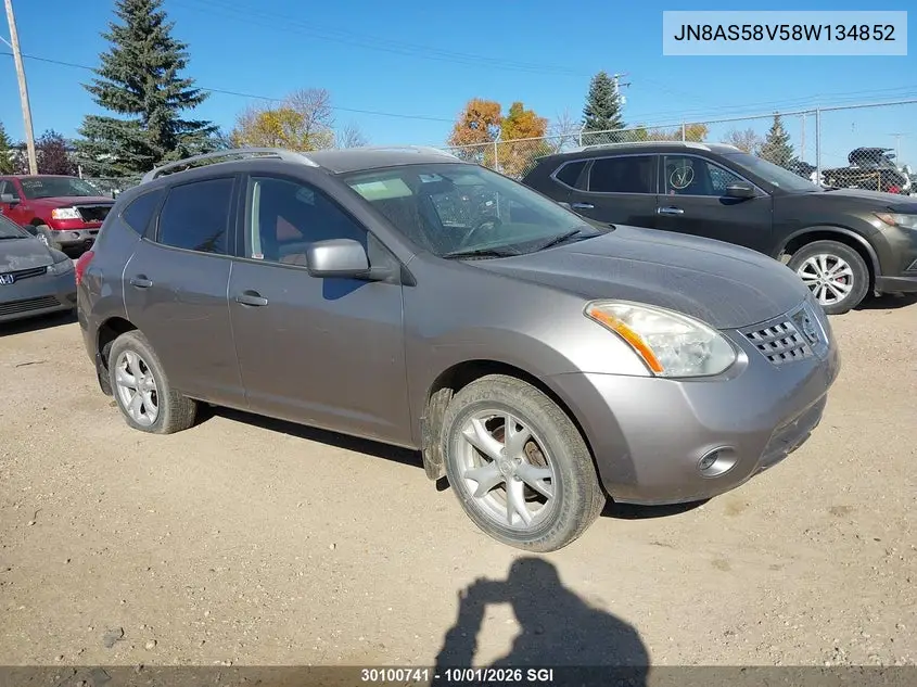 NISSAN ROGUE 2008, VIN JN8AS58V58W134852