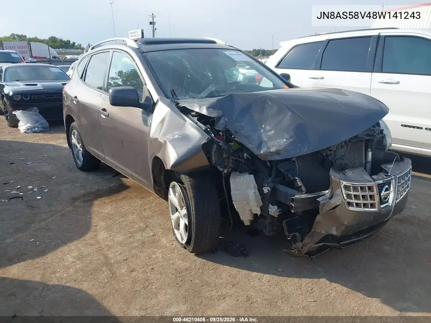 NISSAN ROGUE 2008, VIN JN8AS58V48W141243