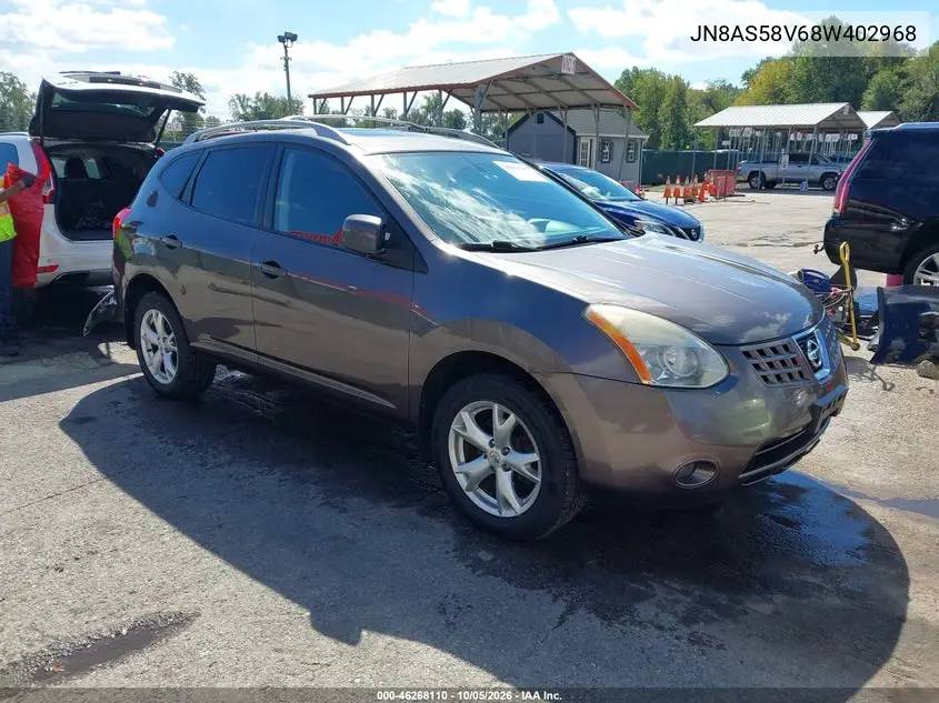 NISSAN ROGUE 2008, VIN JN8AS58V68W402968