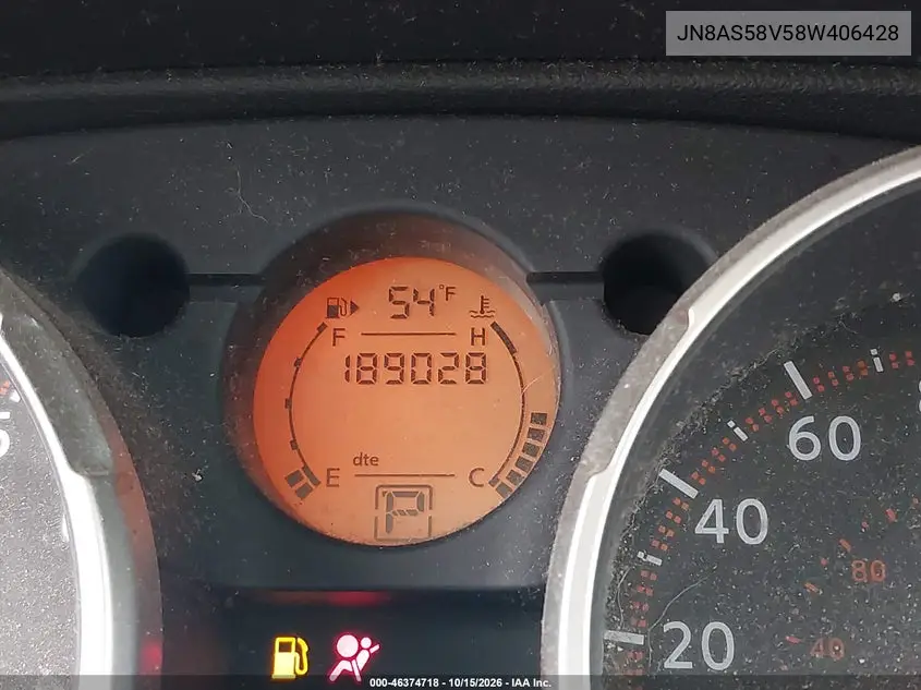 2008 NISSAN ROGUE VIN JN8AS58V58W406428 — фото 16