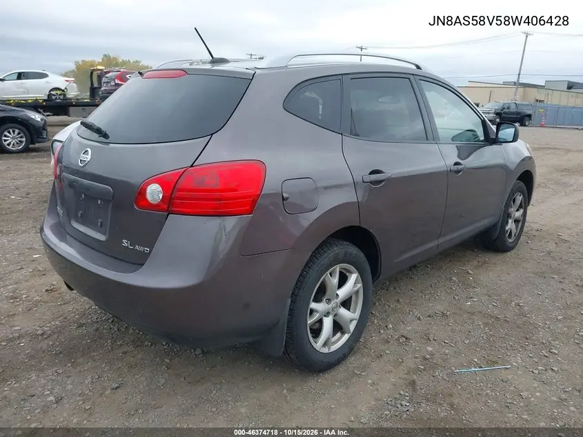 2008 NISSAN ROGUE VIN JN8AS58V58W406428 — фото 4