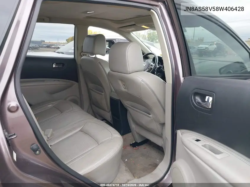 2008 NISSAN ROGUE VIN JN8AS58V58W406428 — фото 8