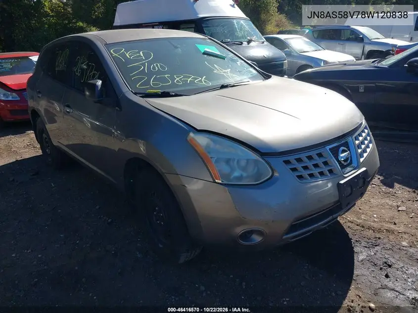 NISSAN ROGUE 2008, VIN JN8AS58V78W120838