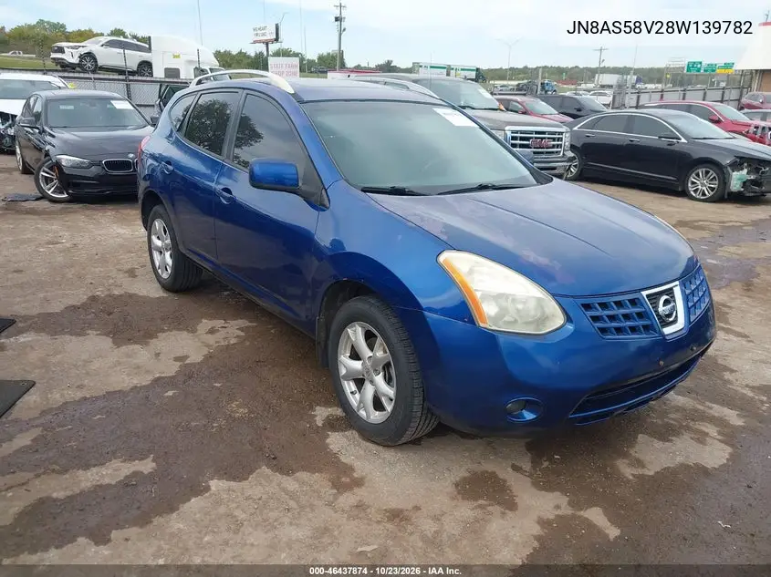 NISSAN ROGUE 2008, VIN JN8AS58V28W139782