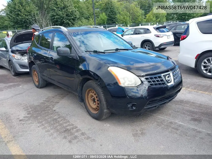 NISSAN ROGUE 2009, VIN JN8AS58T69W047428