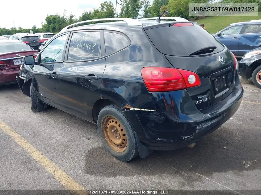 2009 NISSAN ROGUE VIN JN8AS58T69W047428 — фото 3