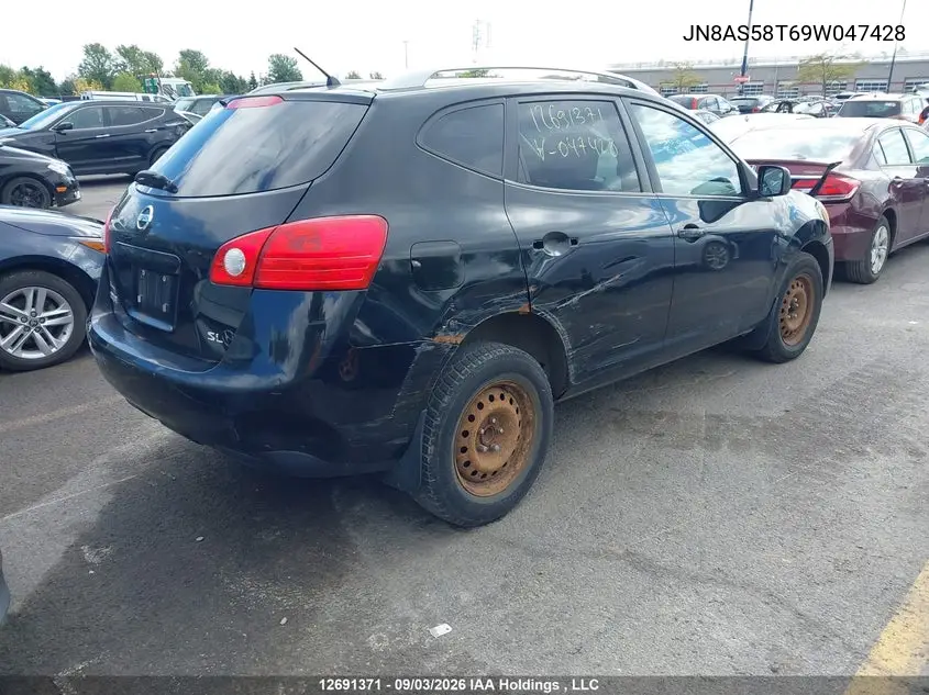 2009 NISSAN ROGUE VIN JN8AS58T69W047428 — фото 4