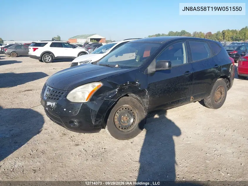 2009 NISSAN ROGUE VIN JN8AS58T19W051550 — фото 2