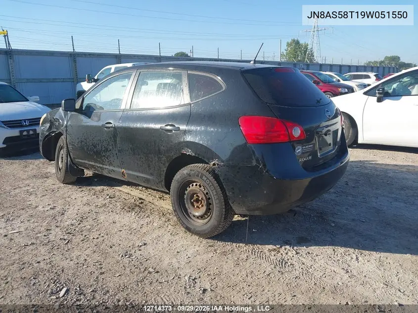 2009 NISSAN ROGUE VIN JN8AS58T19W051550 — фото 3