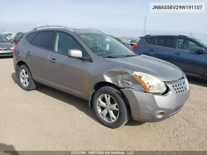 NISSAN ROGUE 2009, VIN JN8AS58V29W191107