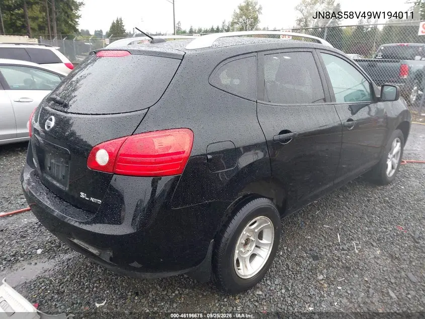2009 NISSAN ROGUE VIN JN8AS58V49W194011 — фото 4