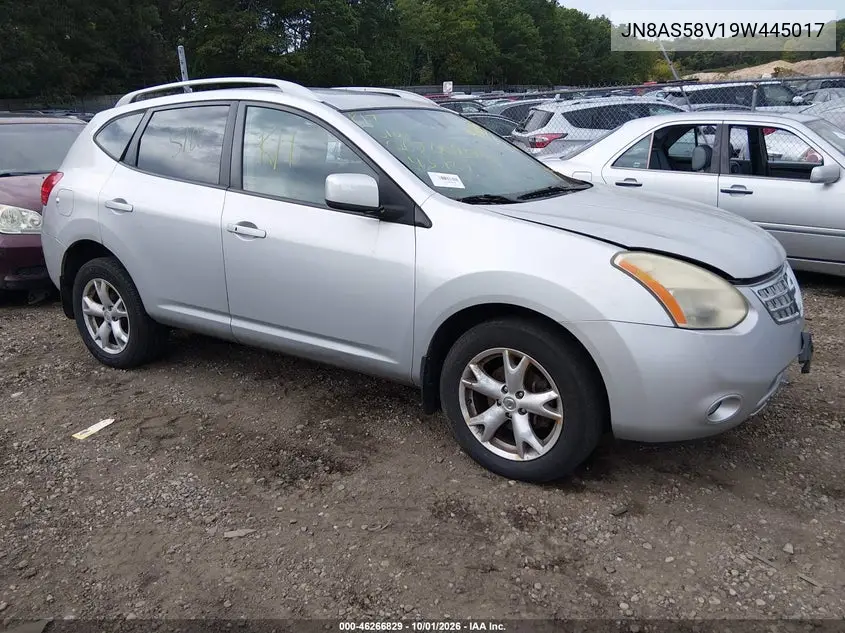 NISSAN ROGUE 2009, VIN JN8AS58V19W445017