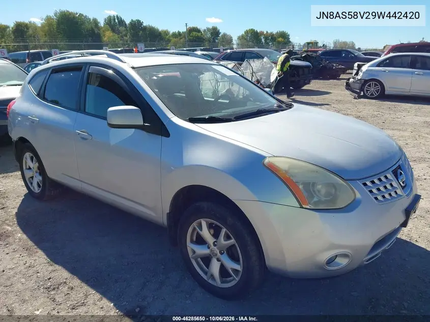 NISSAN ROGUE 2009, VIN JN8AS58V29W442420
