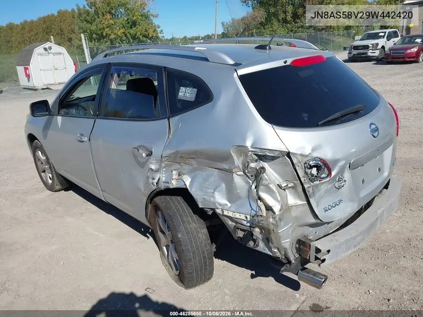 2009 NISSAN ROGUE VIN JN8AS58V29W442420 — фото 3