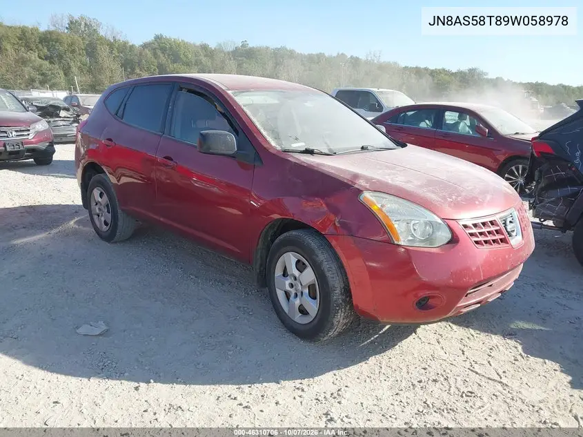 NISSAN ROGUE 2009, VIN JN8AS58T89W058978