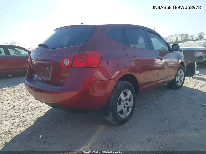 2009 NISSAN ROGUE VIN JN8AS58T89W058978 — фото 4
