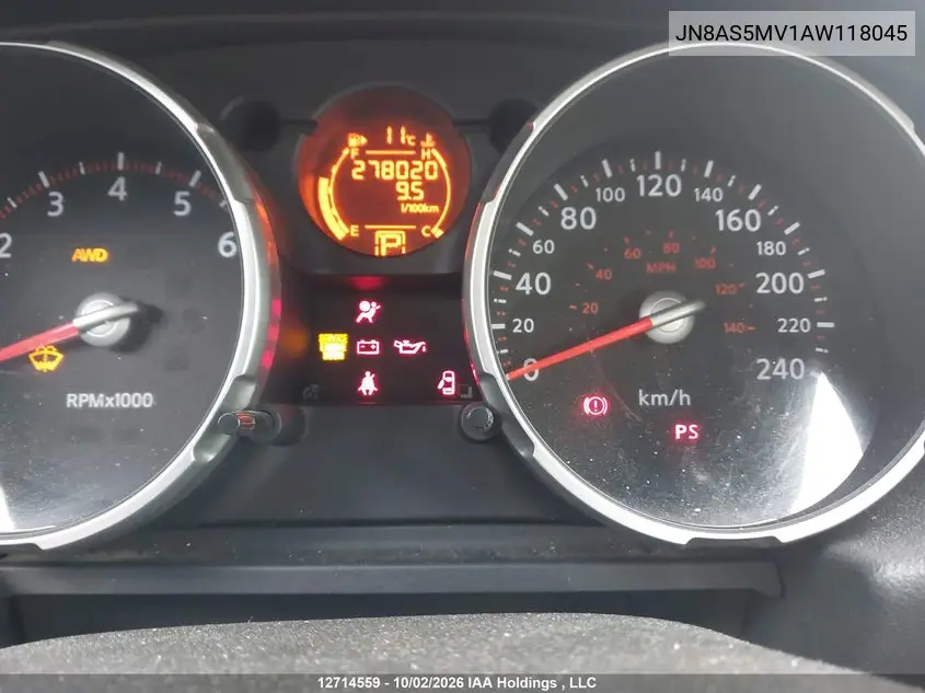2010 NISSAN ROGUE VIN JN8AS5MV1AW118045 — фото 7