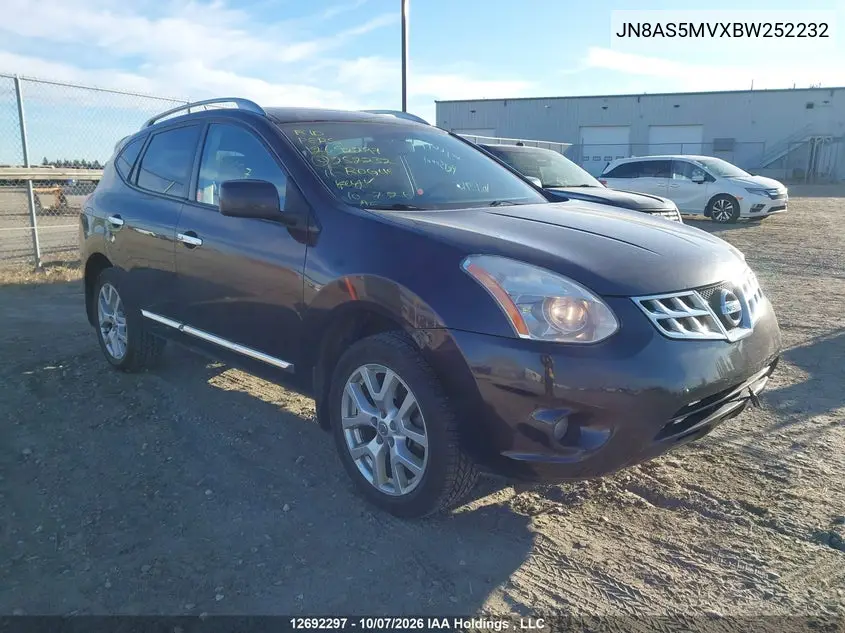 NISSAN ROGUE 2011, VIN JN8AS5MVXBW252232