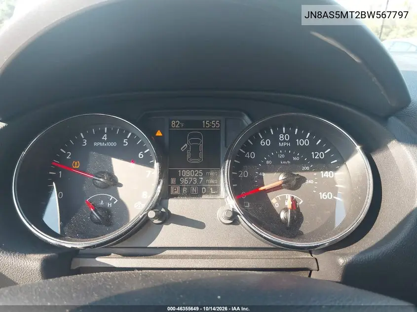 2011 NISSAN ROGUE VIN JN8AS5MT2BW567797 — фото 7