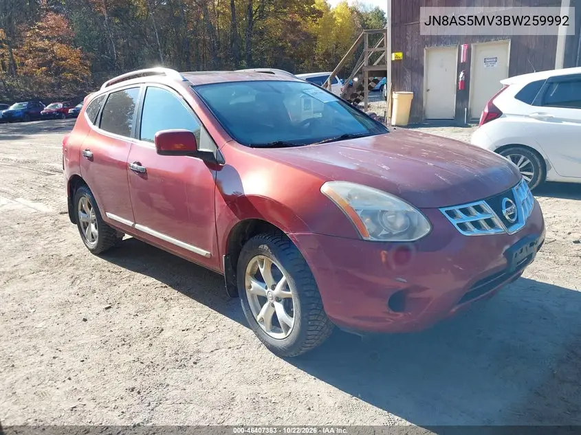 NISSAN ROGUE 2011, VIN JN8AS5MV3BW259992