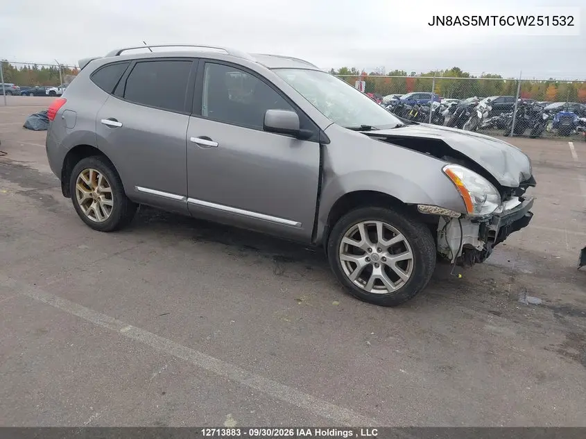 NISSAN ROGUE 2012, VIN JN8AS5MT6CW251532