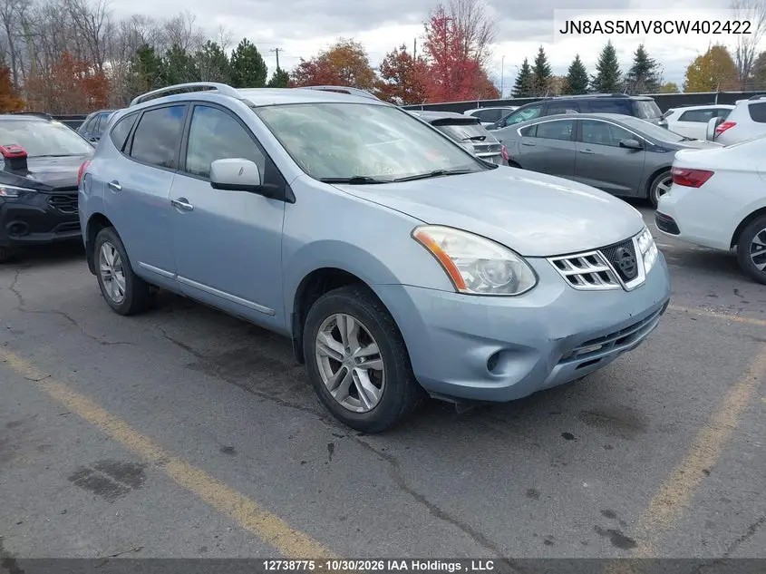 NISSAN ROGUE 2012, VIN JN8AS5MV8CW402422