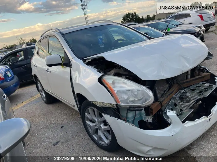 NISSAN ROGUE 2012, VIN JN8AS5MV7CW356470