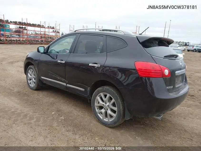 2012 NISSAN ROGUE VIN JN8AS5MV0CW378181 — фото 3
