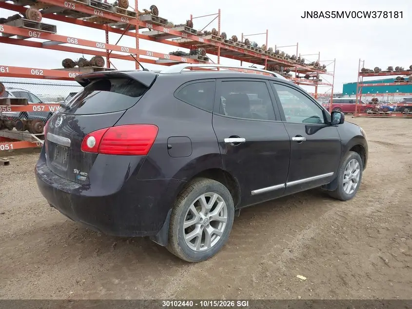 2012 NISSAN ROGUE VIN JN8AS5MV0CW378181 — фото 4