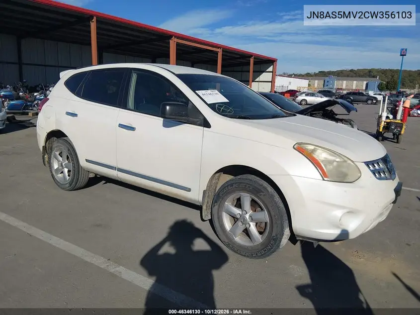 NISSAN ROGUE 2012, VIN JN8AS5MV2CW356103