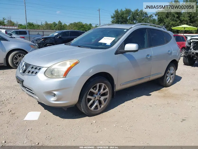 2013 NISSAN ROGUE VIN JN8AS5MT7DW002058 — фото 2