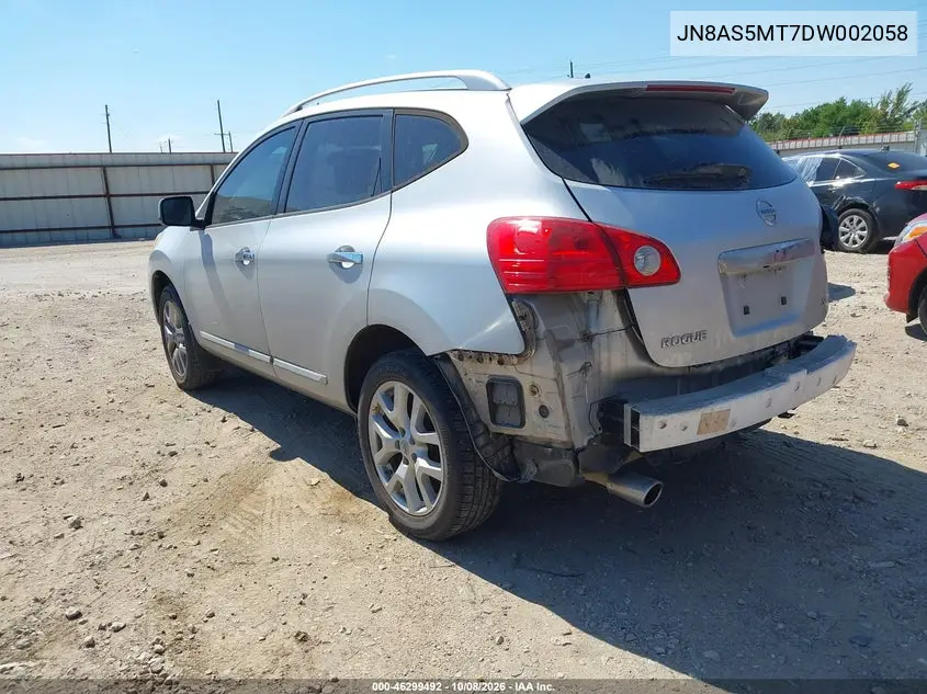 2013 NISSAN ROGUE VIN JN8AS5MT7DW002058 — фото 3